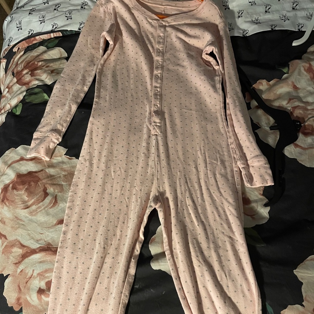 Polka dot pink jumpsuit/jumper/ pajamas
